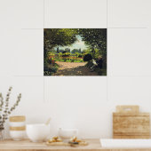 Adolphe Monet Reading in the Garden - Claude Monet Poster (Keuken)