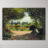 Adolphe Monet Reading in the Garden - Claude Monet Poster (Voorkant)