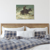Adolphe Schreyer - Man met Lance Riding Canvas Afdruk (Insitu (Slaapkamer))