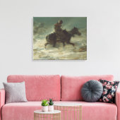 Adolphe Schreyer - Man met Lance Riding Canvas Afdruk (Insitu (Woonkamer))