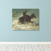 Adolphe Schreyer - Man met Lance Riding Canvas Afdruk (Insitu (Houten vloer))