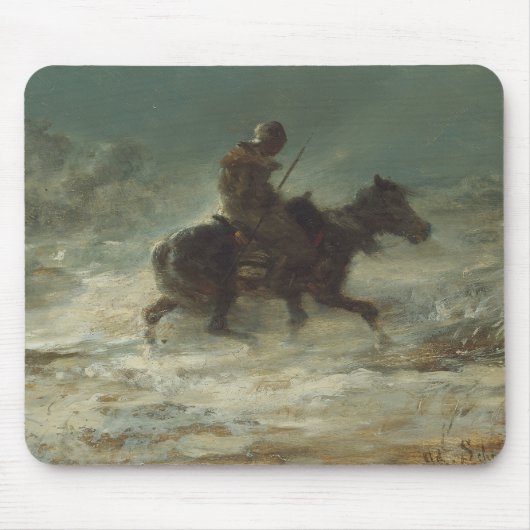 Adolphe Schreyer - Man met Lance Riding Muismat (Voorkant)