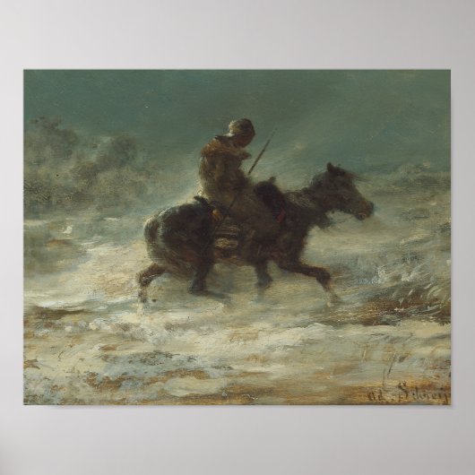 Adolphe Schreyer - Man met Lance Riding Poster (Voorkant)
