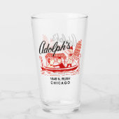 Adolph's Restaurant, 1045 N. Rush St. Chicago Glas (Achterkant)