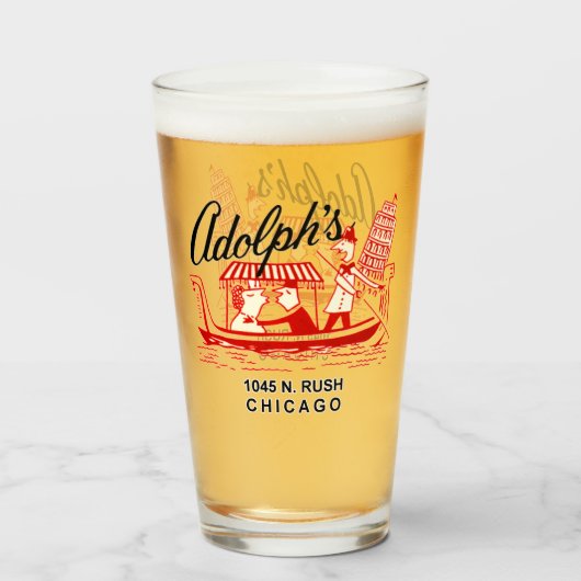 Adolph's Restaurant, 1045 N. Rush St. Chicago Glas (Voorkant gevuld)