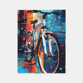 ADOM Abstract Fiets Kunst Worpdeken Fleece Deken