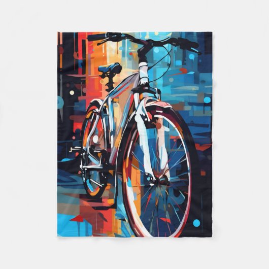 ADOM Abstract Fiets Kunst Worpdeken Fleece Deken (Voorkant)