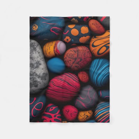 ADOM Abstract Geschilderde Stenen Worpdeken Fleece Deken (Voorkant)