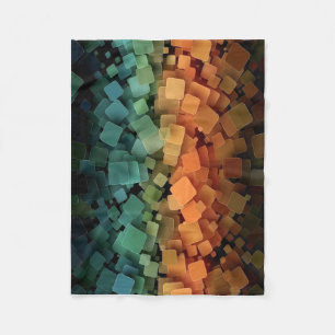 ADOM Abstracte Vierkanten Worpdeken Fleece Deken
