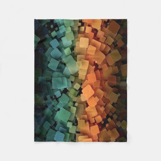 ADOM Abstracte Vierkanten Worpdeken Fleece Deken (Voorkant)