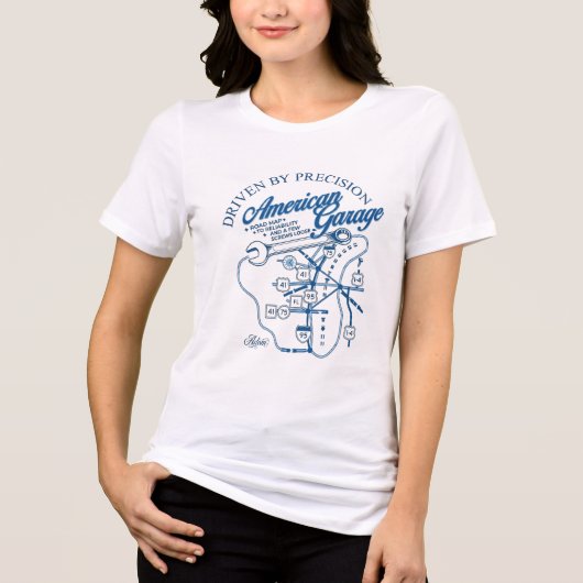 ADOM "American Garage" Dames Grafische T-shirt (Voorkant)
