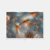 ADOM Blau en Koper Abstract Dekbed Fleece Deken (Voorkant (Horizontaal))