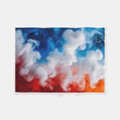 ADOM Blauwe & Oranje Rook Kunstdeken Fleece Deken (Voorkant (Horizontaal))