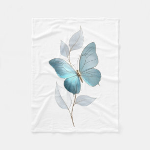 ADOM Blauwe Vlinder Botanische Dekbed Fleece Deken