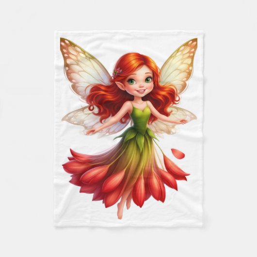ADOM Bloemenfee Fantasie Dekbed Fleece Deken (Voorkant)