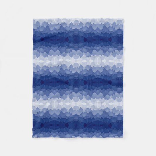 ADOM Blue Leaf Symmetry Dekbed Fleece Deken (Voorkant)