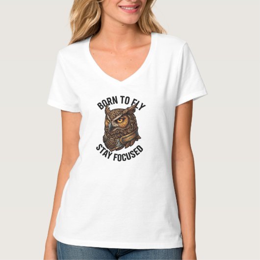 ADOM Born To Fly Uil ontwerp T-shirt (Voorkant)