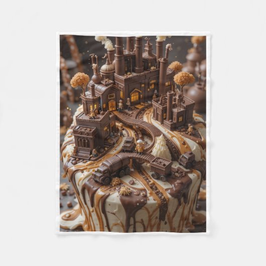 ADOM Chocoladefabriek Fantasie Dekbed Fleece Deken (Voorkant)