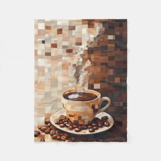 ADOM Coffee Mosaic Werpdeken Fleece Deken (Voorkant)