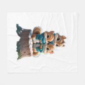 ADOM Cute Winter Squirrels Kids Blanket Fleece Deken (Voorkant (Horizontaal))
