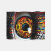 ADOM Cybernetic Tech Eye Worpdeken Fleece Deken (Voorkant (Horizontaal))