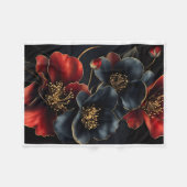 ADOM Donkere Bloem Gouden Accenten Dekbed Fleece Deken (Voorkant (Horizontaal))