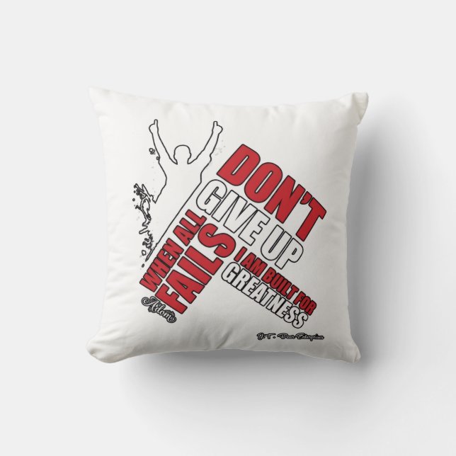 ADOM "Don't Quit" Women's Minimalistische Grafisch Kussen (Voorkant)