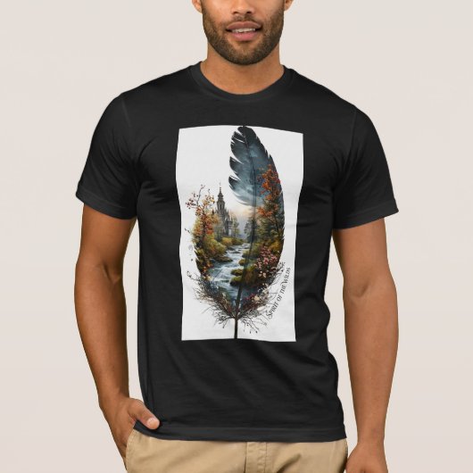 ADOM "Enchanted Feather" Heren Grafische T-shirt (Voorkant)