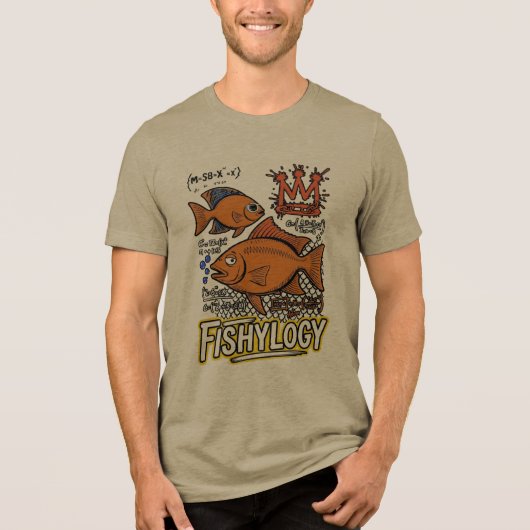 ADOM Fishylogy M-50-X Visontwerp Tri-Blend Shirt (Voorkant)