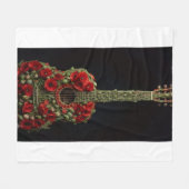 ADOM Floral Guitar Art Fleece Blanket Deken (Voorkant (Horizontaal))