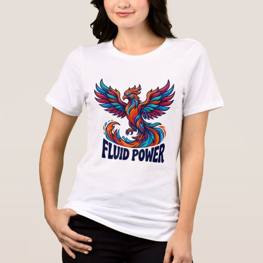 ADOM Fluid Power Phoenix Kunst Tri-Blend Shirt (Voorkant)