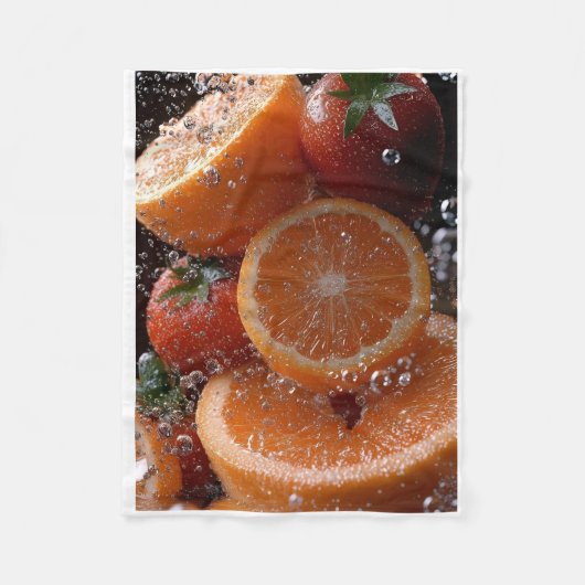 ADOM Fresh Citrus Splash Art Blanket Fleece Deken (Voorkant)