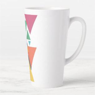 ADOM Geometrische Kunst Lange Mouwen T-shirt Latte Mok