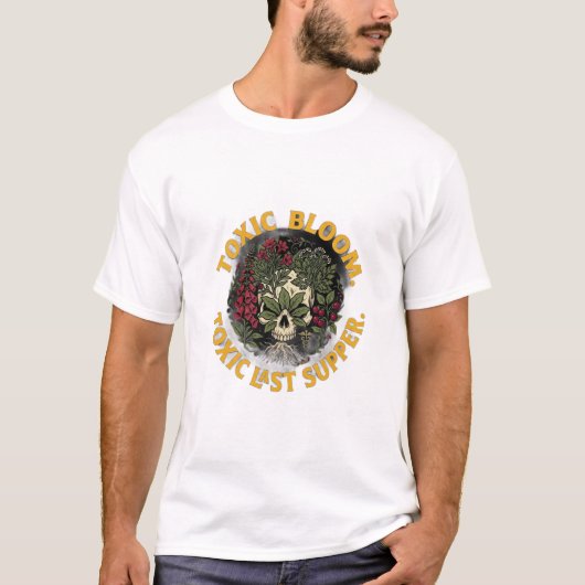 ADOM Giftige Bloei Schedel Kunst T-shirt (Voorkant)