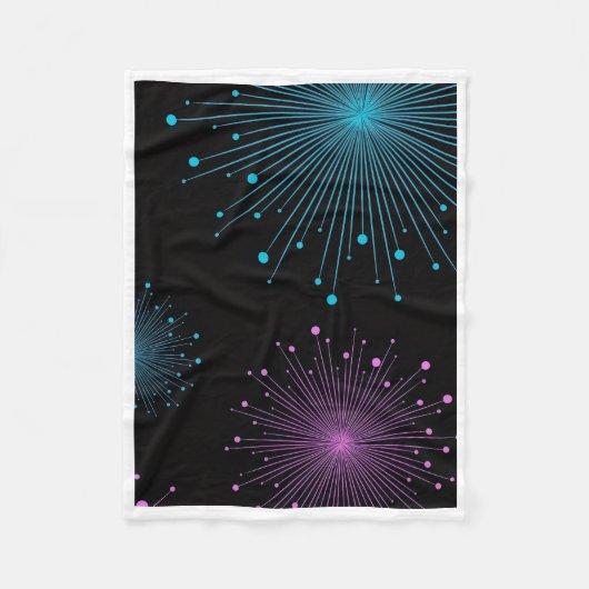 ADOM Glowing Fireworks Abstract Blanket Fleece Deken (Voorkant)