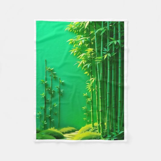 ADOM Groene Bamboebosdeken Fleece Deken (Voorkant)