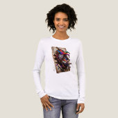 ADOM Joker Playing Card Long Sleeve Tee Tri-Blend Shirt (Voorkant)