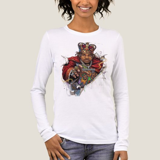 ADOM King Playing Card Long Sleeve Tri-Blend Shirt (Voorkant volledig)