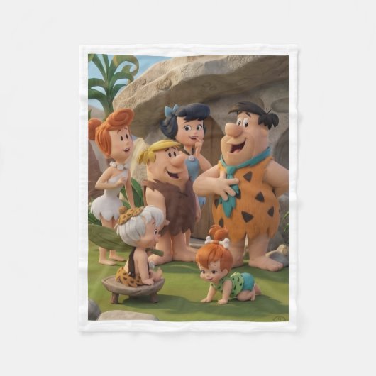 ADOM Klassieke Holbewoner Cartoon Dekbed Fleece Deken (Voorkant)