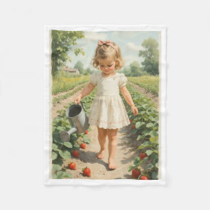 ADOM Kleine Aardbeienplukster Dekbed Fleece Deken