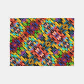 ADOM Levendige 3D Pixel Blok Dekbed Fleece Deken (Voorkant (Horizontaal))