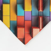 ADOM Levendige 3D Pixel Blok Dekbed Fleece Deken (Hoek)