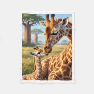 ADOM Liefhebbende Giraffenfamilie Dekbed Fleece Deken