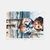 ADOM Little Sailor Kids Art Deken (Voorkant (Horizontaal))