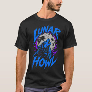 ADOM Lunar Howl Wolf Zwarte T-shirt