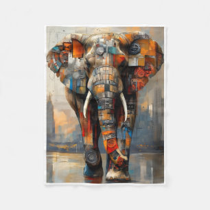 ADOM Mechanische Olifant Kunst Dekken Fleece Deken