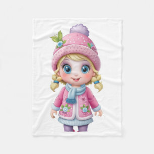 ADOM Mooie Winter Meisje Dekbed Fleece Deken
