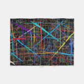 ADOM Neon Lines Abstract Worpdeken Fleece Deken (Voorkant (Horizontaal))
