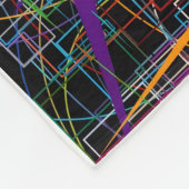 ADOM Neon Lines Abstract Worpdeken Fleece Deken (Hoek)