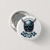 ADOM "Omarm de Chaos" Boodschappentas Ronde Button 3,2 Cm (Voorkant /achterkant)